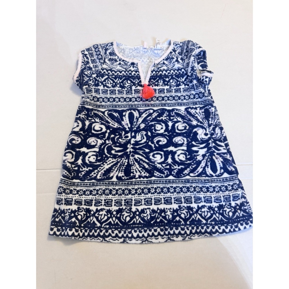 CREWCUTS CREW CUTS girls size 3t Navy WHITE Terry Beach Coverup